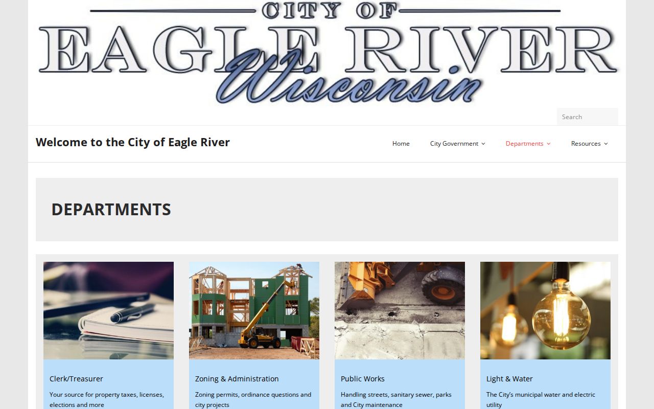 Eagle River criminal records department gateway and City Hall