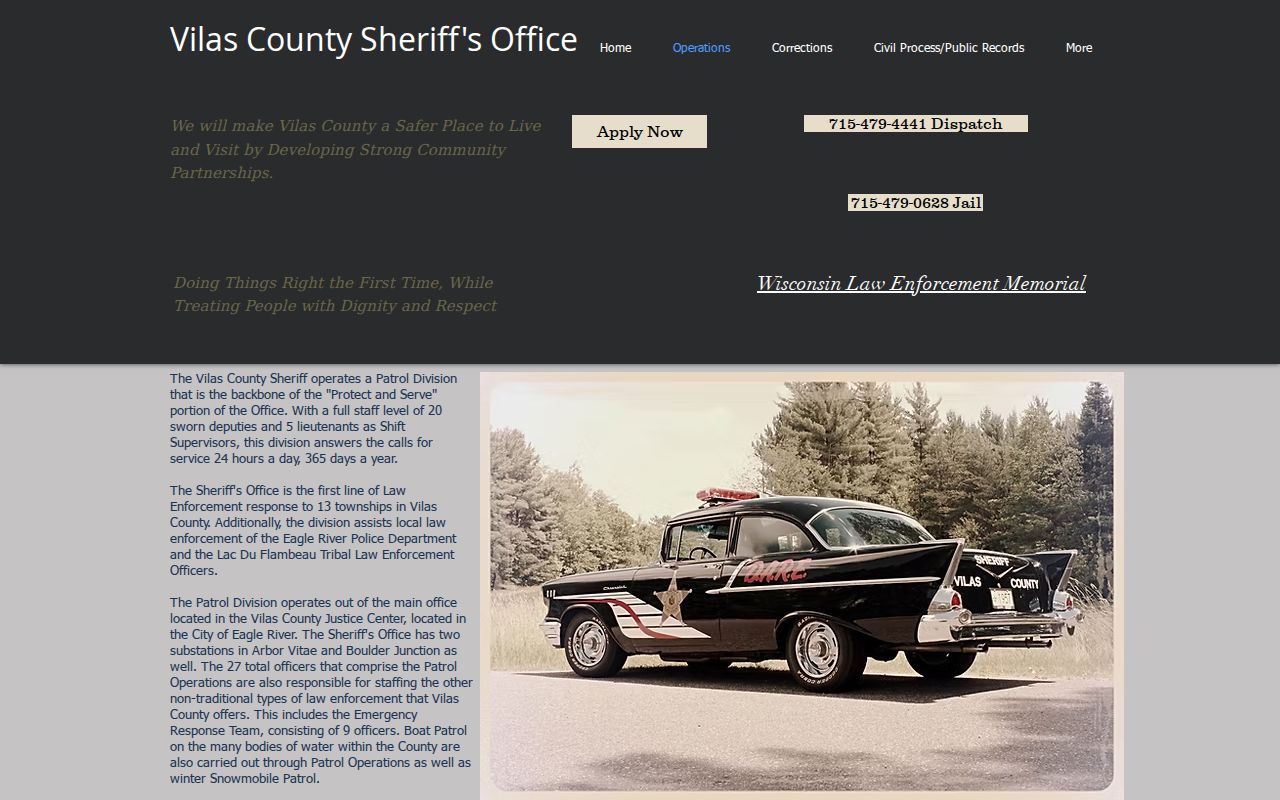 Vilas County criminal records patrol coverage and tip411 information