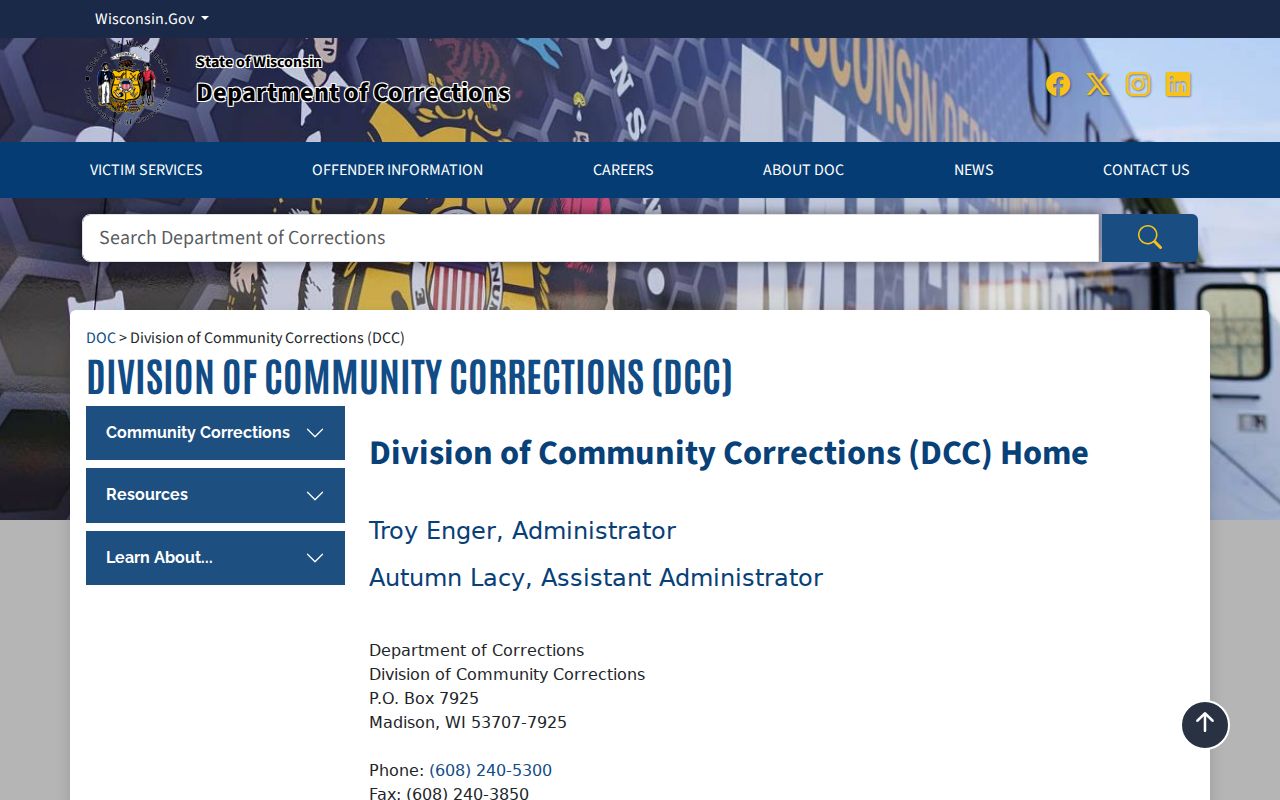 Wisconsin DOC supervision information for Vilas County criminal history checks