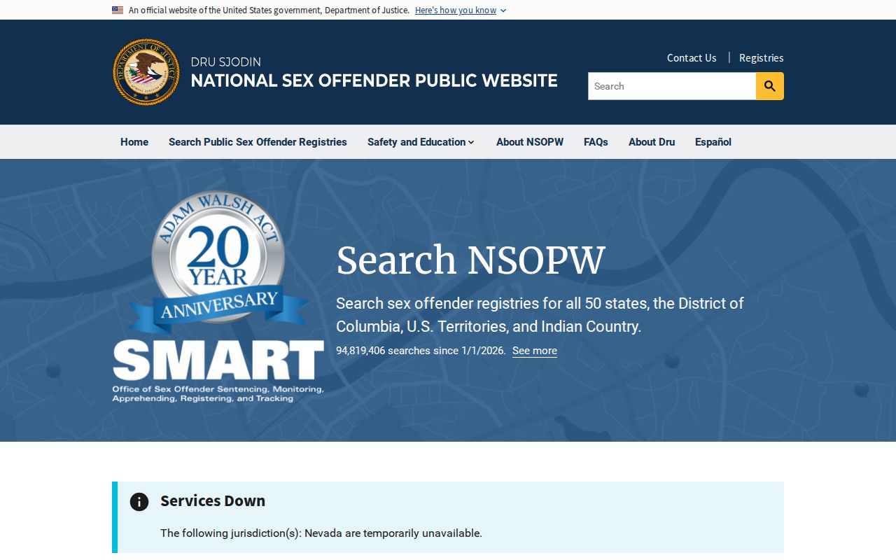 Vilas County sex offender lookup through the national NSOPW interface
